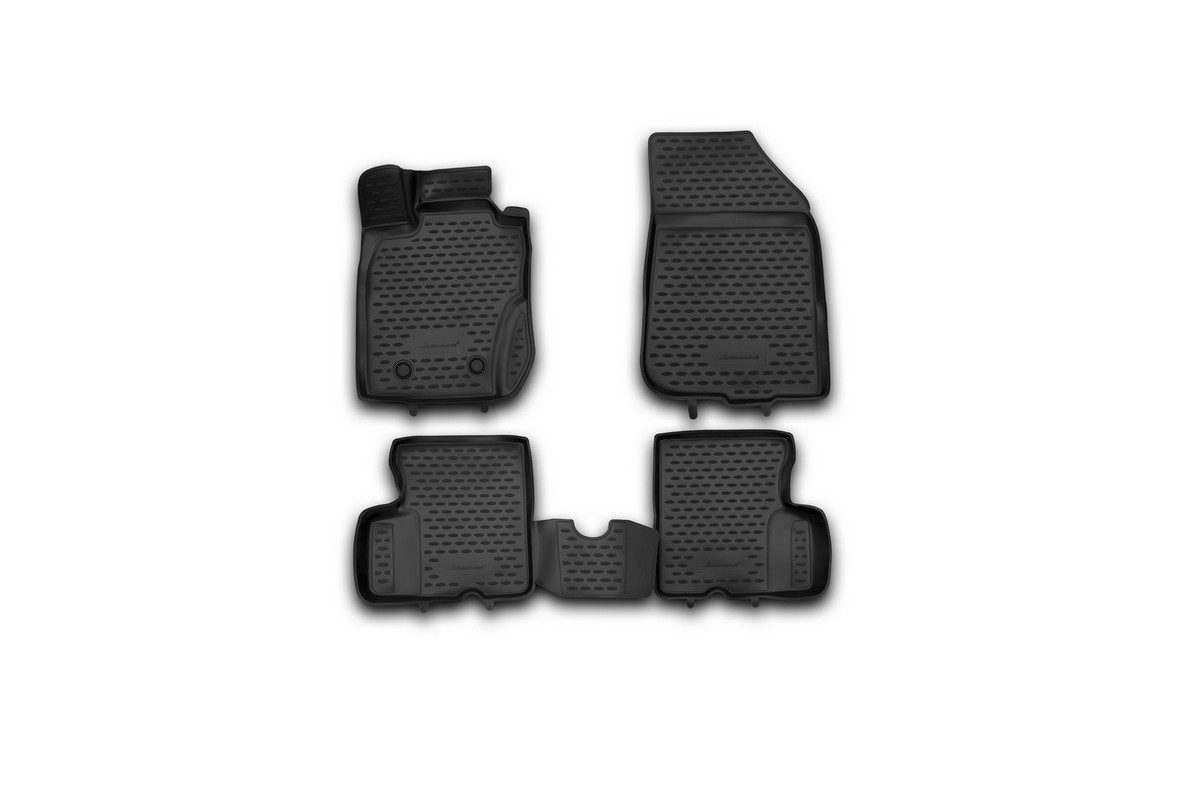 Набор автомобильных 3D-ковриков Novline-Autofamily для Renault Duster 4WD, 2011-2015, в салон, 4 штNLC.3D.41.28.210kh Набор автомобильных 3D-ковриков Novline-Autofamily для Renault Duster 4WD, 2011-2015, в салон, 4 штNLC.3D.41.28.210khНабор Novline-Autofamily состоит из 4 ковриков, изготовленных из полиуретана. Основная функция ковров - защита салона автомобиля от загрязнения и влаги. Это достигается за счет высоких бортов, перемычки на тоннель заднего ряда сидений, элементов формы и текстуры, свойств материала, а также запатентованной технологией 3D-перемычки в зоне отдыха ноги водителя, что обеспечивает дополнительную защиту, сохраняя салон автомобиля в первозданном виде. Материал, из которого сделаны коврики, обладает антискользящими свойствами. Для фиксации ковров в салоне автомобиля в комплекте с ними используются специальные крепежи. Форма передней части водительского ковра, уходящая под педаль акселератора, исключает нештатное заедание педалей. Набор подходит для Renault Duster 4WD 2011-2015 года выпуска.