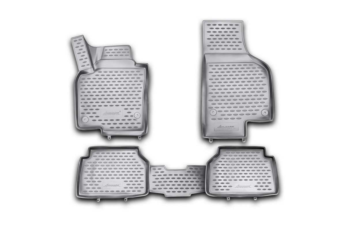 Коврики 3D в салон автомобиля Novline-Autofamily для VW Tiguan, 10/2007 -, 4 штNLC.3D.51.21.210kh Коврики 3D в салон автомобиля Novline-Autofamily для VW Tiguan, 10/2007 -, 4 штNLC.3D.51.21.210khКоврики Novline-Autofamily улучшат внешний вид салона автомобиля и надежно уберегут его от пыли, грязи и сырости, а значит, защитят кузов от коррозии. Полиуретановые коврики гладкие, приятные и не пропускает влагу. Полиуретановые автомобильные коврики произведены из высококачественного материала, который держит форму и не пачкает обувь. Коврики надежно крепятся на полу и не скользят, что очень важно во время движения, особенно для водителя. Изделия из полиуретана надежно удерживают грязь и влагу, при этом всегда выглядят довольно опрятно. И чистится они очень просто: как при помощи автомобильного пылесоса, так и различными моющими средствами.