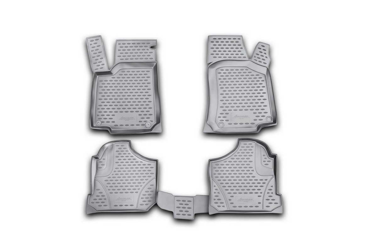 Коврики в салон автомобиля Novline-Autofamily для VW Golf IV, 1998 - 2004, 4 штNLC.51.04.210k Коврики в салон автомобиля Novline-Autofamily для VW Golf IV, 1998 - 2004, 4 штNLC.51.04.210kКоврики Novline-Autofamily улучшат внешний вид салона автомобиля и надежно уберегут его от пыли, грязи и сырости, а значит, защитят кузов от коррозии. Полиуретановые коврики гладкие, приятные и не пропускает влагу. Полиуретановые автомобильные коврики произведены из высококачественного материала, который держит форму и не пачкает обувь. Коврики надежно крепятся на полу и не скользят, что очень важно во время движения, особенно для водителя. Изделия из полиуретана надежно удерживают грязь и влагу, при этом всегда выглядят довольно опрятно. И чистятся они очень просто: как при помощи автомобильного пылесоса, так и различными моющими средствами.