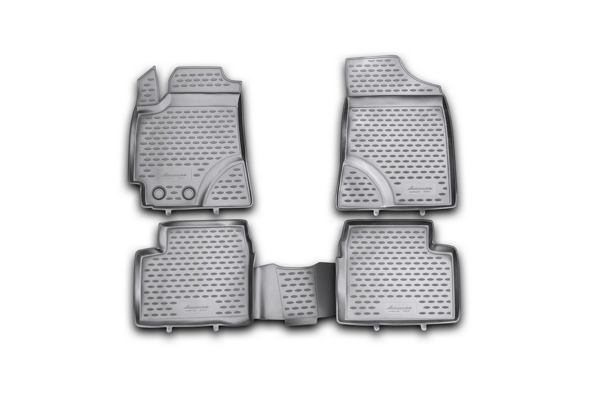 Набор автомобильных ковриков Novline-Autofamily для Geely Emgrand EC7/EC7 R 2011-, в салон, 4 штNLC.75.05.210kh Набор автомобильных ковриков Novline-Autofamily для Geely Emgrand EC7/EC7 R 2011-, в салон, 4 штNLC.75.05.210khНабор автомобильных ковриков Novline-Autofamily, изготовленный из полиуретана, состоит из 4 ковриков, которые учитывают все особенности каждой модели автомобиля и полностью повторяют контуры пола. Полиуретановые автомобильные коврики для салона произведены из высококачественного материала, который держит форму, прочный и не пачкает обувь. Коврики в салон не только улучшат внешний вид салона вашего автомобиля, но и надежно уберегут его от пыли, грязи и сырости, а значит, защитят кузов от коррозии. Полиуретановые коврики для автомобиля гладкие, приятные и не пропускают влагу. Ковры для автомобилей надежно крепятся на полу и не скользят, что очень важно во время движения. Чистятся коврики очень просто: как при помощи автомобильного пылесоса, так и различными моющими средствами. Набор подходит для Geely Emgrand EC7, EC7 R с 2011 года выпуска.