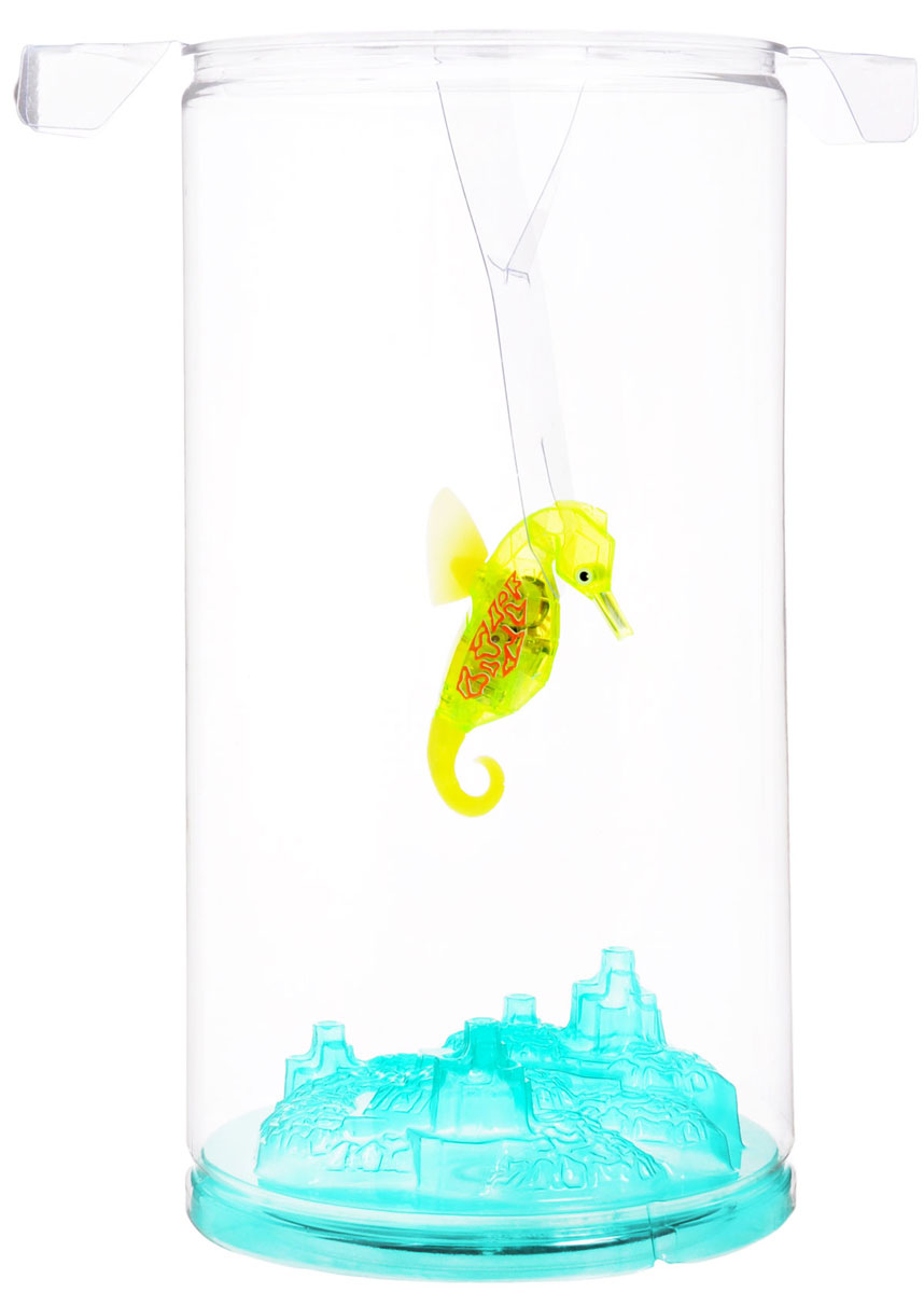Hexbug Микро-робот Морской конек с аквариумом цвет салатовый460-4226_4 Hexbug Микро-робот Морской конек с аквариумом цвет салатовый460-4226_4Микро-робот Hexbug Морской конек - это микро-робот в виде Морского конька с аквариумом. Морской конек станет верным другом и сможет украсить дом или офис. Тщательного ухода и кормления он не требует. Морской конек плавает в толще воды, время от времени погружается глубже и всплывает к поверхности, светится встроенным светодиодом. Через пять минут засыпает и уходит в энергосберегающий режим, для продолжения игры нужно постучать по аквариуму или вынуть игрушку из воды и погрузить снова. Для работы игрушки необходимы 2 батарейки типа АG13 (товар комплектуется демонстрационными).