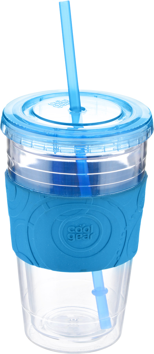 Кружка дорожная Cool Gear Eco 2 Go. Simple для холодных напитков, с крышкой, с трубочкой, цвет: прозрачный, голубой, 600 мл1191_прозрачный, голубой Кружка дорожная Cool Gear Eco 2 Go. Simple для холодных напитков, с крышкой, с трубочкой, цвет: прозрачный, голубой, 600 мл1191_прозрачный, голубойКружка дорожная Cool Gear Eco 2 Go. Simple, изготовленная из высококачественного пластика, выполнена в виде стаканчика. Закручивающаяся крышка снабжена отверстием для трубочки (входит в комплект). Кружка предназначена для холодных напитков и идеально подходит для того, чтобы взять с собой в дорогу воду, морс, смузи или шейк. Двойные стенки дольше сохраняют напиток холодным. Резиновый ободок на корпусе обеспечивает надежный хват и комфорт во время использования. Такая кружка - отличное решение для прогулки, пикника или автомобильной поездки. Оптимальный объем позволит взять с собой большую порцию напитка. Сохраните напиток холодным даже в самый жаркий день. Не рекомендуется использовать в микроволновой печи и мыть в посудомоечной машине. Диаметр кружки (по верхнему краю): 10 см. Диаметр основания кружки: 6,5 см. Высота кружки (с учетом крышки): 16,5 см. Длина трубочки: 22,5 см.