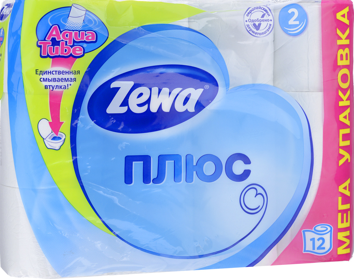 Туалетная бумага Zewa Плюс, двухслойная, цвет: белый, 12 рулонов02.03.05.144090 Туалетная бумага Zewa Плюс, двухслойная, цвет: белый, 12 рулонов02.03.05.144090Двухслойная туалетная бумага Zewa Плюс не имеет запаха, не содержит красителей и безопасна даже для аллергиков. Благодаря инновационному тиснению с нежной текстурой и декоративным рисунком, бумага стала еще мягче. Теперь она еще бережнее ухаживает за вашей кожей, и дарит совершенную заботу всем членам вашей семьи. Покупая большую упаковку туалетной бумаги вы сэкономите деньги и обеспечите качественный уход даже за нежной кожей детей, не вызывая раздражения. По сравнению с классической однослойной туалетной бумагой, двухслойная имеет большую прочность и мягкость. Количество листов (в одном рулоне): 184 шт. Количество слоев: 2. Размер листа: 9,5 см х 12,5 см. Длина рулона: 18,8 м. Товар сертифицирован.