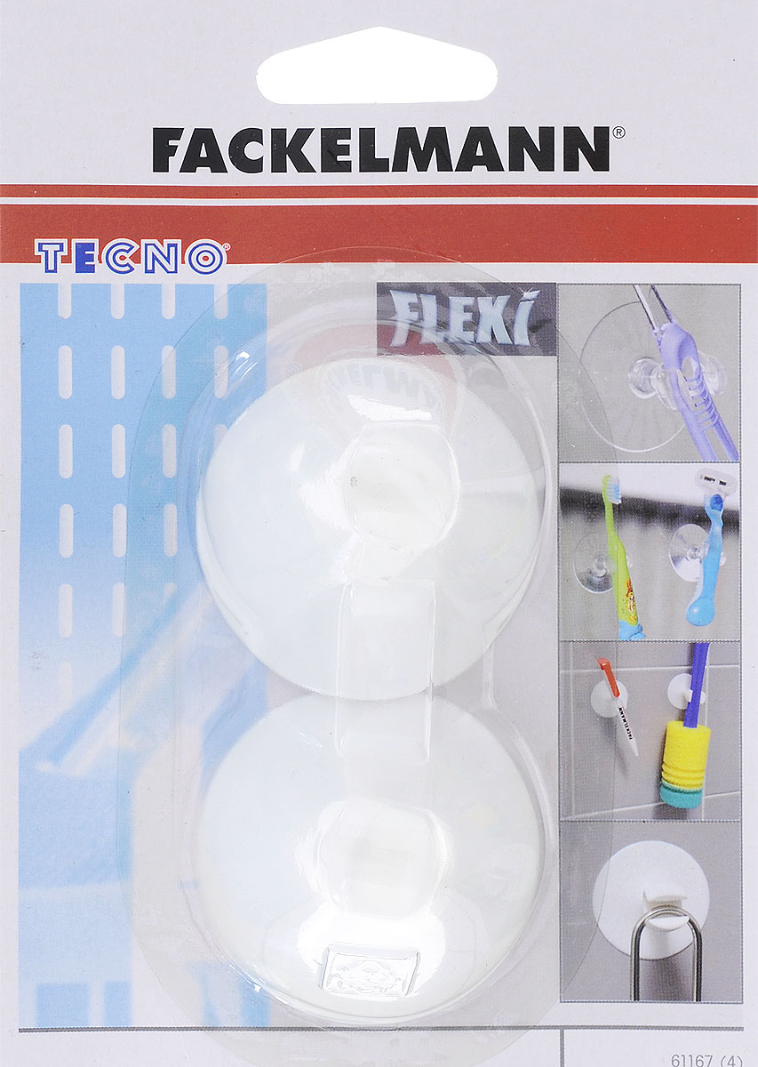 Крючок для зубной щетки Fackelmann Tecno, на присоске, цвет: белый, 2 шт61167 Крючок для зубной щетки Fackelmann Tecno, на присоске, цвет: белый, 2 шт61167Набор Fackelmann Tecno состоит из двух крючков, изготовленных из ПВХ и предназначенных для размещения на стене благодаря присоске. В наборе - 2 крючка. С крючками Fackelmann Tecno ваши зубная щетка, бритва или мочалка всегда будут на месте! Комплектация: 2 шт. Размер крючка: 4,5 см х 4,5 см х 4 см.