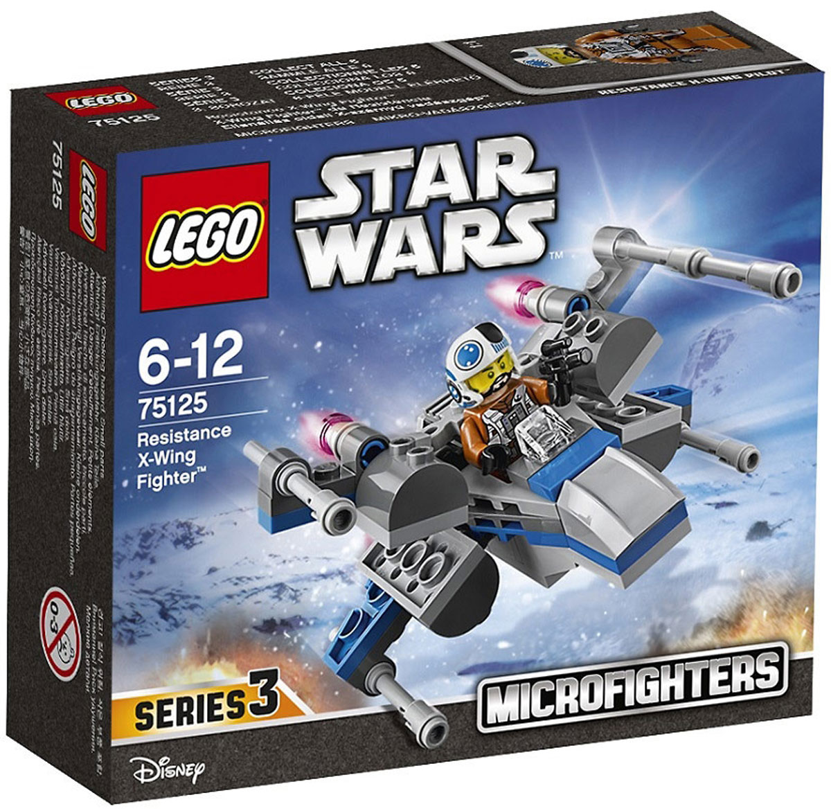 LEGO Star Wars Конструктор Истребитель Повстанцев 7512575125 LEGO Star Wars Конструктор Истребитель Повстанцев 7512575125Конструктор Lego Star Wars Истребитель Повстанцев приведет в восторг любого поклонника знаменитой космической саги Звездные войны. Конструктор содержит 87 пластиковых элементов, с помощью которых вы сможете собрать оригинальную боевую машину из вселенной Звездных войн. Первый Орден атакует, и теперь пришло время пустить в ход миниатюрный Истребитель типа Х сил Сопротивления. Посади пилота Истребителя сил Сопротивления в кабину, сложи крылья и стартуй, чтобы принять участие в космических битвах LEGO® Звёздные Войны. Все элементы набора выполнены из прочного безопасного пластика. Корабль стреляет небольшими снарядами, входящими в набор. Также в набор входит фигурка пилота Сопротивления. Игры с конструкторами помогут ребенку развить воображение, внимательность, пространственное мышление и творческие способности. Такой конструктор надолго займет внимание малыша и непременно станет его любимой игрушкой.