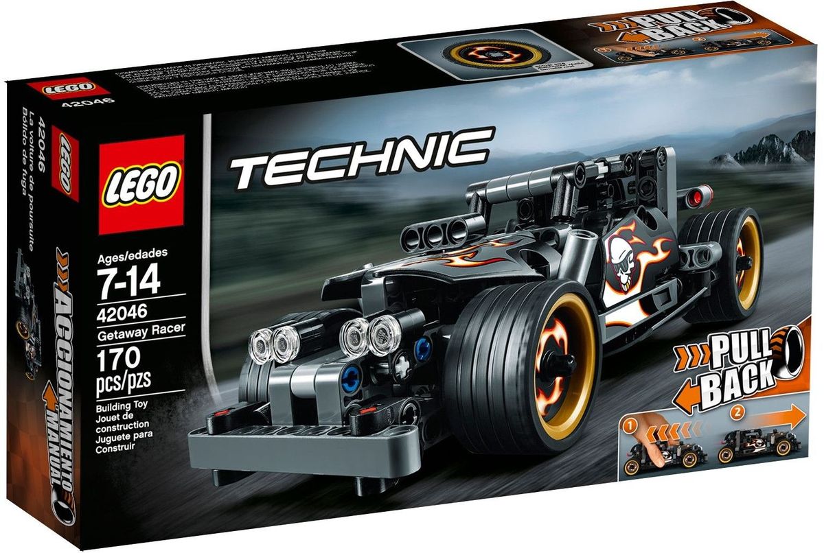 LEGO Technic Конструктор Гоночный автомобиль для побега 4204642046 LEGO Technic Конструктор Гоночный автомобиль для побега 4204642046Прокатитесь по улицам на этом крутом, мощном автомобиле, оснащенным массивными экстра-широкими дисками с низкопрофильными шинами, огромными вертикальными выхлопными трубами, тяжелым передним бампером. Машина раскрашена в темно-серый и черный цвета с крутыми наклейками пламени, придающими модели грозный вид. Активируйте мощный инерционный двигатель для быстрого старта! Достаточно только отвести машинку назад, и она стремительно понесется вперед, уходя от полицейской погони. Набор включает в себя 170 разноцветных пластиковых элементов. Конструктор - это один из самых увлекательных и веселых способов времяпрепровождения. Ребенок сможет часами играть с конструктором, придумывая различные ситуации и истории.