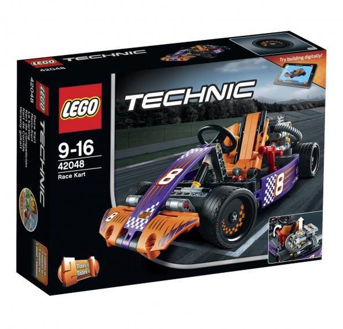 LEGO Technic Конструктор Гоночный карт 4204842048 LEGO Technic Конструктор Гоночный карт 4204842048Мчитесь по кругу на этой суперкрутой копии 2-в-1 реального гоночного карта, оснащенной детализированным двигателем с движущимися поршнями, топливным баком и огромными выхлопными трубами. Наклоните обтекаемое оранжевое кресло гонщика, чтобы открыть работающую трансмиссию. Затем забирайтесь в кабину и проверьте на прочность работающий руль, двухскоростную коробку передач и классные педали! Эта ультра-скоростная машина раскрашена в яркие фиолетовый и оранжевый цвета, включает гладкие шины и крутые гоночные наклейки! Перестройте ее в мощный автомобиль для трека. Набор включает в себя 345 разноцветных пластиковых элементов. Конструктор - это один из самых увлекательных и веселых способов времяпрепровождения. Ребенок сможет часами играть с конструктором, придумывая различные ситуации и истории.
