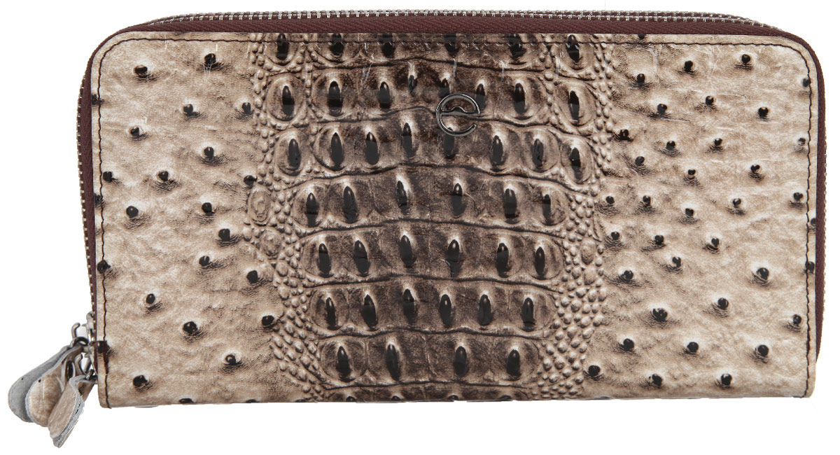 Кошелек женский Cheribags, цвет: бежевый, коричневый. 04К-3013-2104К-3013-21 Кошелек женский Cheribags, цвет: бежевый, коричневый. 04К-3013-2104К-3013-21Стильный женский кошелек Cheribags выполнен из натуральной лакированной кожи с тиснением под рептилию и оформлен металлической фурнитурой с символикой бренда. Внутренняя часть изделия выполнена из текстиля и натуральной кожи. Изделие содержит два отделения, которые закрываются на круговые застежки-молнии. Внутри одного отделения расположены два накладных кармана, два отделения для купюр, восемь карманов для пластиковых карт или визиток. Второе отделение разделено средником на две секции. Кошелек дополнен съемной ручкой- петлей на запястье. Кошелек станет отличным подарком человеку, ценящему практичные и стильные вещи, а качество его исполнения представит такой подарок в самом выгодном свете.