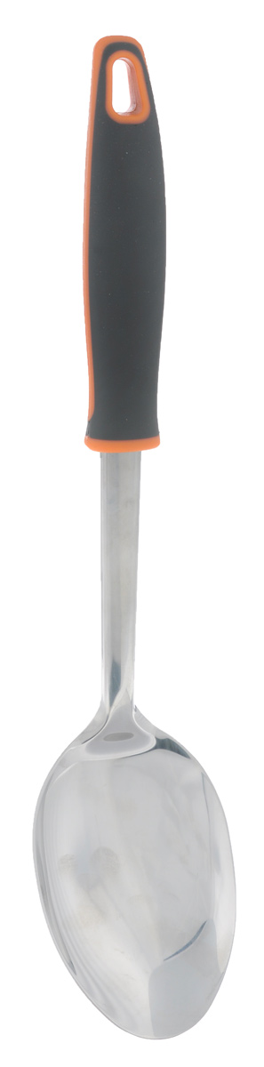 Ложка кулинарная МФК-профит Comfort Orange, длина 32 смMFK01111 Ложка кулинарная МФК-профит Comfort Orange, длина 32 смMFK01111Кулинарная ложка МФК-профит Comfort Orange изготовлена из высококачественной нержавеющей стали. Удобная ручка, изготовленная из полипропилена, обеспечивает надежный захват благодаря резиновым вставкам. На ручке имеется небольшое отверстие, за которое изделие можно подвесить в любом удобном для вас месте. Практичная и удобная ложка займет достойное место среди аксессуаров на вашей кухне. Можно мыть в посудомоечной машине. Длина шумовки: 32 см. Размер рабочей части шумовки: 10 см х 7 см.