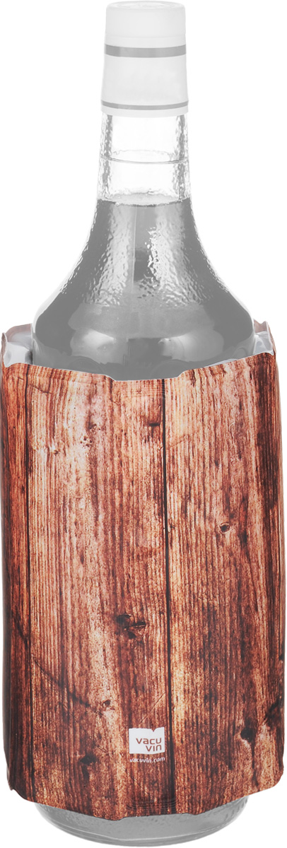 Охладительная рубашка VacuVin Rapid Ice для вина, 0,75 л. 3882560638825606 Охладительная рубашка VacuVin Rapid Ice для вина, 0,75 л. 3882560638825606Оригинальная охладительная рубашка для вина VacuVin Rapid Ice представляет собой очень холодный мягкий футляр, позволяющий в среднем за 5 минут охладить бутылку вина емкостью 0,75 л от комнатной температуры до необходимой и поддерживать ее несколько часов. Охладительная рубашка украшена под дерево и выполнена в классическом стиле. Вы просто помещаете охладительную рубашку в морозилку, а когда вам требуется быстро охладить бутылку вина, вы ее достаете и одеваете на бутылку, и вино остается холодным в течение нескольких часов. Это свойство достигается благодаря нетоксичному гелю, содержащемуся внутри рубашки. Данное изделие может использоваться сотни раз и не трескается под воздействием низкой температуры. Высота охладительной рубашки: 17,5 см. Диаметр охладительной рубашки: 11 см.