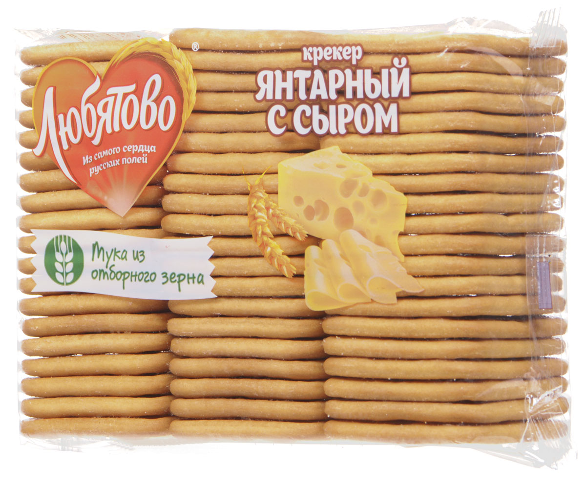 Любятово Крекер Янтарный с сыром, 500 г1090 Любятово Крекер Янтарный с сыром, 500 г1090Янтарный крекер Любятово имеет тонкую текстуру, которая делает продукт очень легким, воздушным и хрустящим, с мягким и тонким вкусом сыра.