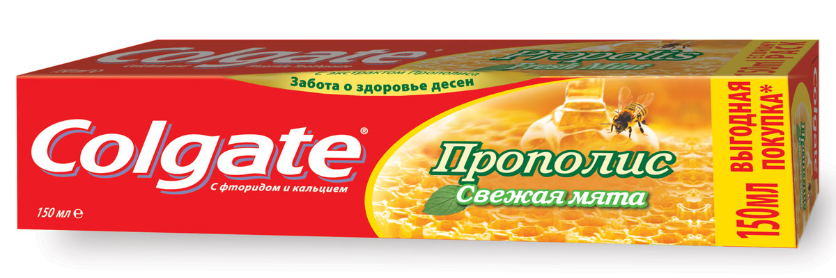 Colgate Зубная паста Прополис 150 млFCN89268/FCN89005 Colgate Зубная паста Прополис 150 млFCN89268/FCN89005Содержит прополис, известный своими лечебными свойствами. Для эффективной природной защиты полости рта.