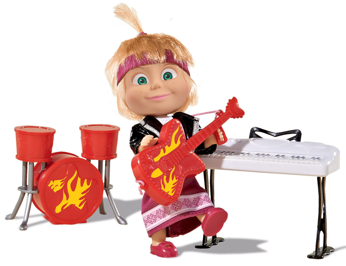 Simba Игровой набор Маша в рок-наряде9301682 Simba Игровой набор Маша в рок-наряде9301682Игровой набор с мини-куклой Маша непременно понравится вашей малышке и надолго займет ее внимание. Игрушка выполнена из безопасного материала в виде персонажа Маши из мультсериала Маша и Медведь. Маша - рок-звезда! Кукла одета в малиновое платье и черную кожаную куртку. В наборе музыкальные инструменты: гитара, барабаны и синтезатор. Ручки, ножки и голова у Маши подвижны. У куколки зеленые глаза и загадочная улыбка, а на голове - забавный хвостик, и малиновая повязка. Оригинальный стиль и великолепное качество исполнения делают эту игрушку чудесным подарком к любому празднику, а жизнерадостный образ представит такой подарок в самом лучшем свете.