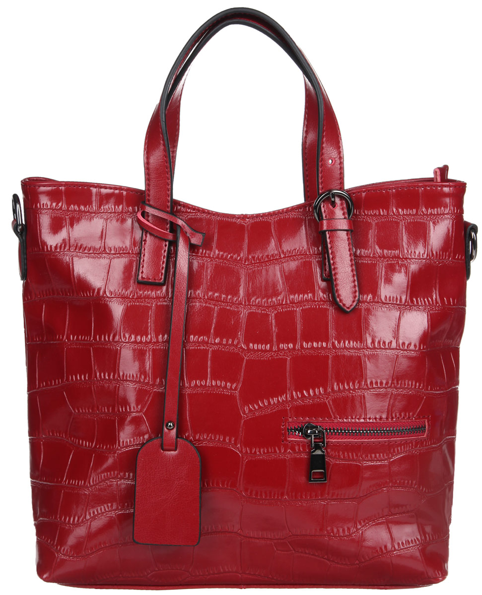 Сумка женская Cheribags, цвет: темно-красный. 9876-339876-33 Сумка женская Cheribags, цвет: темно-красный. 9876-339876-33Стильная женская сумка Cheribags выполнена из натуральной кожи с тиснением под рептилию. Изделие имеет одно основное отделение, закрывающее на застежку-молнию. Внутри имеется прорезной кармашек на застежке-молнии, два открытых пришивных кармашка и накладной открытый карман с отделением на застежке-молнии. Снаружи на задней и передней стенках расположены дополнительные прорезные карманы на застежках-молниях. Модель оснащена двумя ручками, для удобной переноски в руках, которые регулируются по длине. В комплект входит съемный плечевой ремень, который также регулируется по длине. Ручка дополнена брелоком из кожи. Основание оснащено металлическими ножками, которые защищают изделие от повреждений. Роскошная сумка внесет элегантные нотки в ваш образ и подчеркнет ваше отменное чувство стиля.