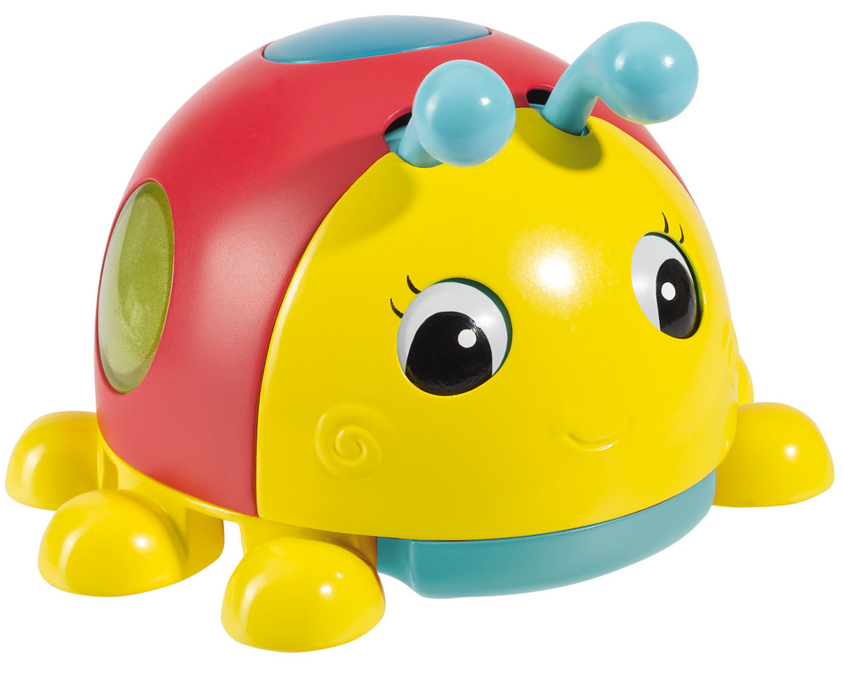Simba Игрушка Божья коровка4011783 Simba Игрушка Божья коровка4011783Игрушка Simba Божья коровка изготовлена из яркого безопасного пластика в виде симпатичного насекомого с рожками и двигающимися глазками. На спине божьей коровки имеются четыре полупрозрачных окошка. Нажав на верхнее, все окошки начнут весело и ярко мигать. Игрушка дополнена маленькими колесиками, благодаря чему, малыш сможет ее катать по полу. Игрушка Simba Божья коровка развивает мелкую моторику, зрительно-цветовое восприятие и обладает релаксирующим воздействием. Для работы нужны 3 батарейки 1.5V LR44 (комплектуется демонстрационными).