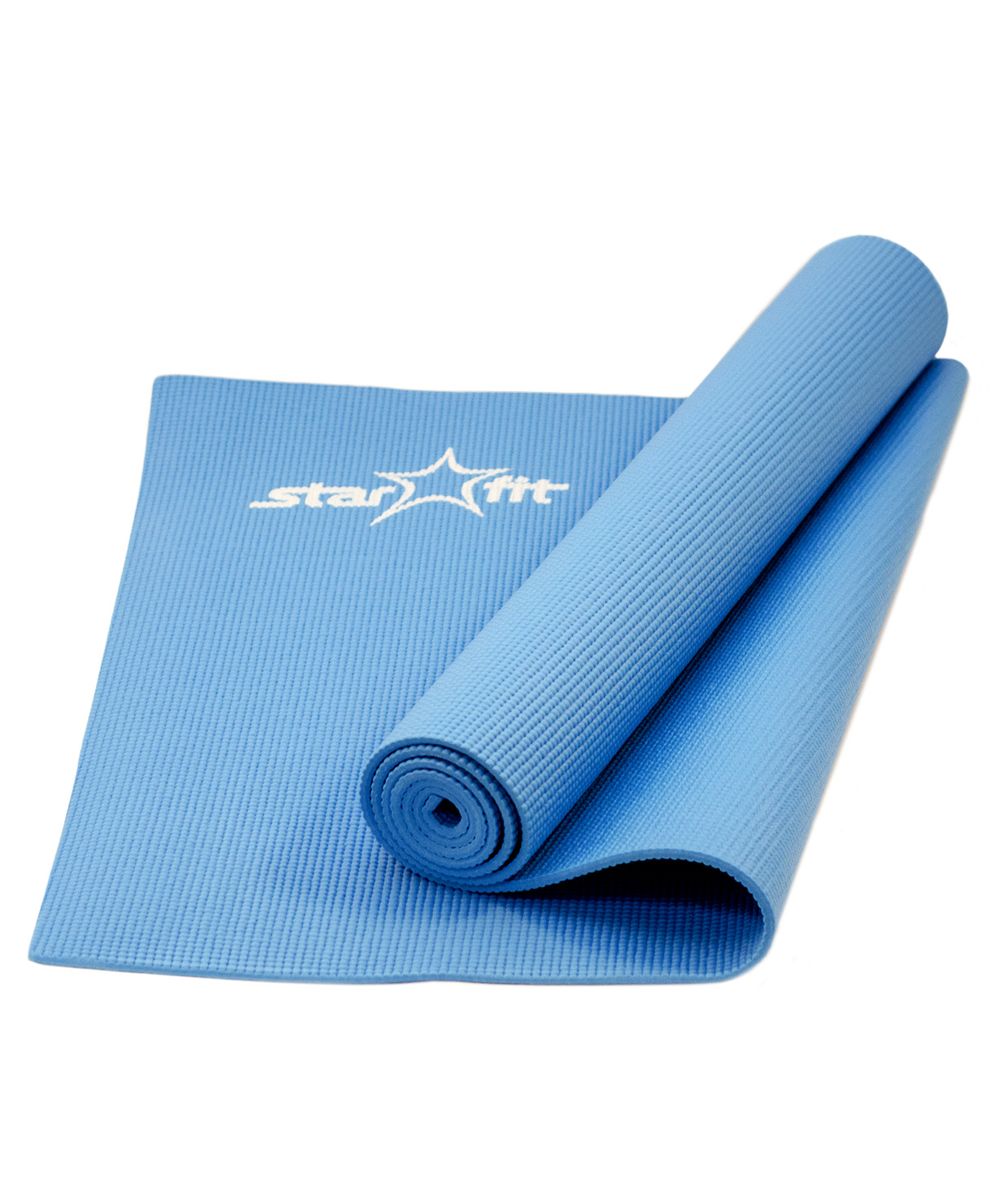 Коврик для йоги Starfit FM-101, цвет: синий, 173 х 61 х 0,5 смУТ-00007225 Коврик для йоги Starfit FM-101, цвет: синий, 173 х 61 х 0,5 смУТ-00007225Коврик для йоги Star Fit FM-101 - это незаменимый аксессуар для любого спортсмена как во время тренировки, так и во время пре-стретчинга (растяжки до тренировки) и стретчинга (растяжки после тренировки). Выполнен из высококачественного ПВХ. Коврик используется в фитнесе, йоге, функциональном тренинге. Его используют спортсмены различных видов спорта в своем тренировочном процессе. Предпочтительно использовать без обуви. Если в обуви, то с мягкой подошвой, чтобы избежать разрыва поверхности коврика.