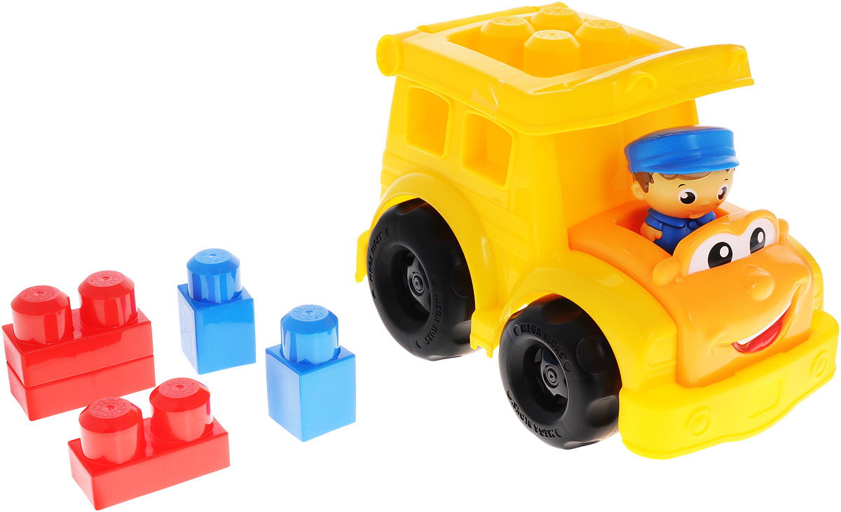 Mega Bloks First Builders Конструктор Школьный автобус СонниCND83 Mega Bloks First Builders Конструктор Школьный автобус СонниCND83Конструктор Mega Bloks Школьный автобус Сонни развеселит любого малыша! Выполнен конструктор в виде автобуса, за рулем которого сидит водитель Сонни. Ярко- желтый автобус будет ездить по округе, собирая пассажиров, или же отправится по новому маршруту, указанному вашим ребенком. Крыша автобуса легко открывается, позволяя поместить внутрь 5 блоков из набора. Их также можно прикрепить сверху, чтобы придать автобусу неповторимый облик! Пусть ваш ребенок сам создаст веселый автобус, на котором готов поехать в школу. Автобус оснащен крупными колесами, имеющими свободный ход. Элементы набора крупные, чем удобны для игры маленькими детскими ручками. Ваш ребенок часами будет играть с набором, придумывая разные истории. Порадуйте своего ребенка такой необыкновенной игрушкой!