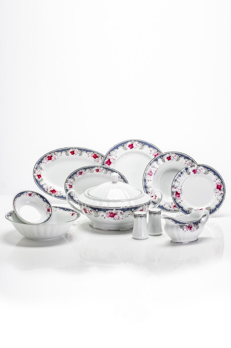Столовый серв 6 перс 26 предм Роза вензель кобальт J12-74WS - Porcelaine Czech Gold Hand s.r.o.LUISA74WS J/26 Столовый серв 6 перс 26 предм Роза вензель кобальт J12-74WS - Porcelaine Czech Gold Hand s.r.o.LUISA74WS J/26