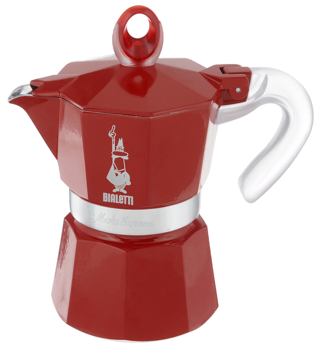 Кофеварка гейзерная Bialetti Moka Glossy, цвет: красный, на 3 чашки4332 Кофеварка гейзерная Bialetti Moka Glossy, цвет: красный, на 3 чашки4332Компактная гейзерная кофеварка Bialetti Moka Glossy изготовлена из высококачественного алюминия. Объема кофе хватает на 3 чашки. Изделие оснащено удобной ручкой из пластика. Принцип работы такой гейзерной кофеварки - кофе заваривается путем многократного прохождения горячей воды или пара через слой молотого кофе. Удобство кофеварки в том, что вся кофейная гуща остается во внутренней емкости. Гейзерные кофеварки пользуются большой популярностью благодаря изысканному аромату. Кофе получается крепкий и насыщенный. Теперь и дома вы сможете насладиться великолепным эспрессо. Подходит для газовых, электрических и стеклокерамических плит. Нельзя мыть в посудомоечной машине. Высота (с учетом крышки): 17 см.
