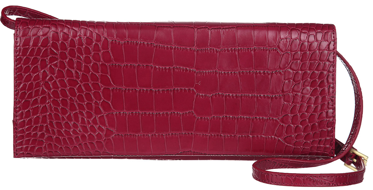 Клатч женский Fiorita, цвет: бордовый. 0587F0587F burgundy Клатч женский Fiorita, цвет: бордовый. 0587F0587F burgundyСтильный клатч Fiorita выполнен из натуральной кожи с тиснением под крокодила. Изделие имеет одно основное отделение, закрывающееся на клапан с магнитной кнопкой. Внутри находятся два открытых накладных кармана и прорезной карман на застежке-молнии. Снаружи, на задней стенке расположены два накладных кармана на магнитах. Клатч оснащен съемным плечевым ремнем, который регулируется по длине. Изделие упаковано в фирменный чехол. Роскошный клатч внесет элегантные нотки в ваш образ и подчеркнет ваше отменное чувство стиля.