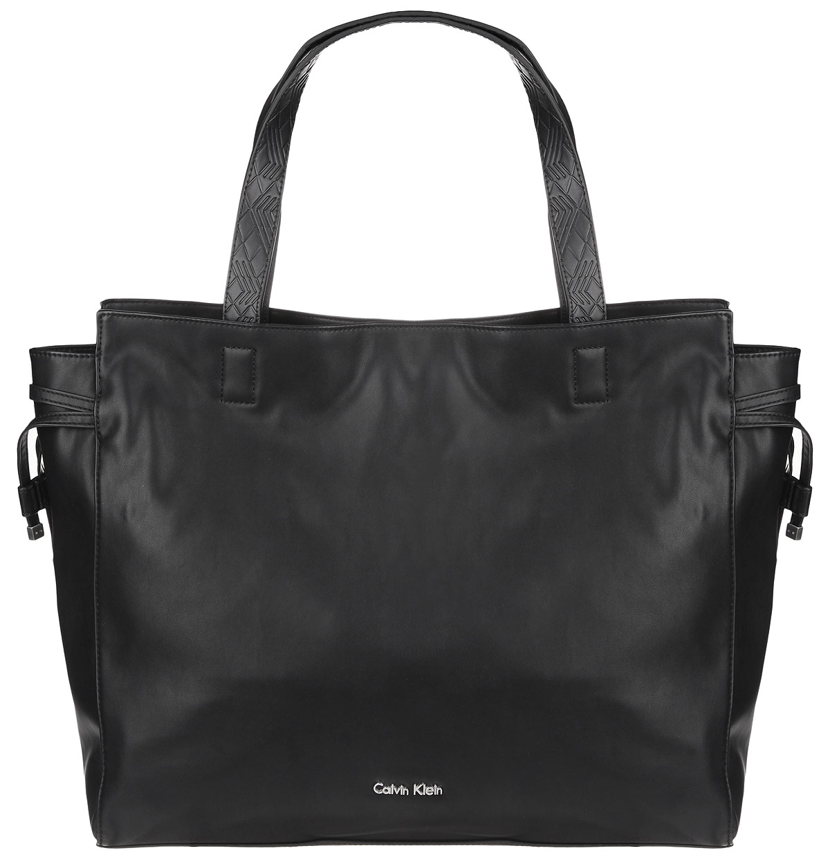 Сумка женская Calvin Klein Jeans, цвет: черный. K60K601005K60K601005 Сумка женская Calvin Klein Jeans, цвет: черный. K60K601005K60K601005Вместительная женская сумка Calvin Klein Jeans выполнена из полиуретана. Изделие имеет одно основное отделение, которое закрывается на магниты и дополнительно затягивается на кожаные ремешки по бокам. Внутри находится прорезной карман на застежке-молнии и два накладных открытых кармашка. Изделие оснащено двумя удобными ручками. В комплект входит фирменный чехол для хранения. Такая сумка дополнит ваш образ и станет незаменимой в повседневной жизни.