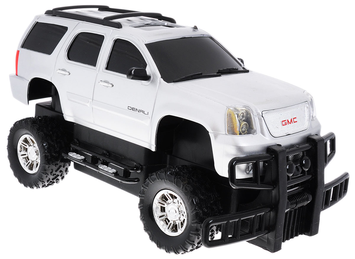 Guokai Машина инерционная GMC Yukon-Denali1120866_серебряный Guokai Машина инерционная GMC Yukon-Denali1120866_серебряныйИнерционная машинка Guokai GMC Yukon-Denali выполненная из безопасных полимерных материалов и резины, станет любимой игрушкой вашего ребенка! Машина является точной уменьшенной копией настоящего внедорожника. Игрушка оснащена инерционным ходом. Машинку необходимо немного подтолкнуть назад или вперед и она поедет в этом же направлении. Прорезиненные колеса обеспечивают надежное сцепление с любой гладкой поверхностью. Имеются световые и звуковые эффекты. Ребенок увидит в такой машинке увлекательную и серьёзную игрушку, которая вызовет невероятный всплеск положительных эмоций. Ваш ребенок часами будет играть с такой игрушкой, придумывая различные истории и устраивая соревнования. Для работы игрушки необходимы 3 батарейки типа АА (не входят в комплект).
