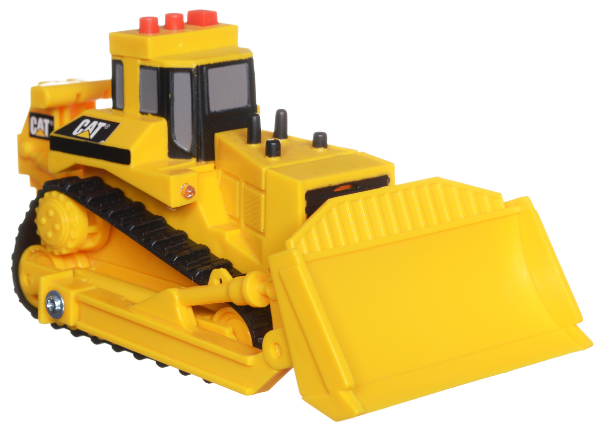 Toystate Бульдозер Cat34611TS-R_бульдозер Toystate Бульдозер Cat34611TS-R_бульдозерБульдозер Toystate Cat обязательно привлечет внимание вашего ребенка. Выполнен из прочного пластика черного и желтого цветов. Бульдозер оснащен подвижным щитом. На крыше располагаются три кнопочки. При нажатии на них воспроизводятся различные звуки, а также загораются лампочки. Малыш проведет с этой игрушкой много увлекательных часов, воспроизводя свою стройку. Ваш ребенок будет в восторге от такого подарка! Рекомендуется докупить 3 батарейки напряжением 1,5V типа LR44 (товар комплектуется демонстрационными).