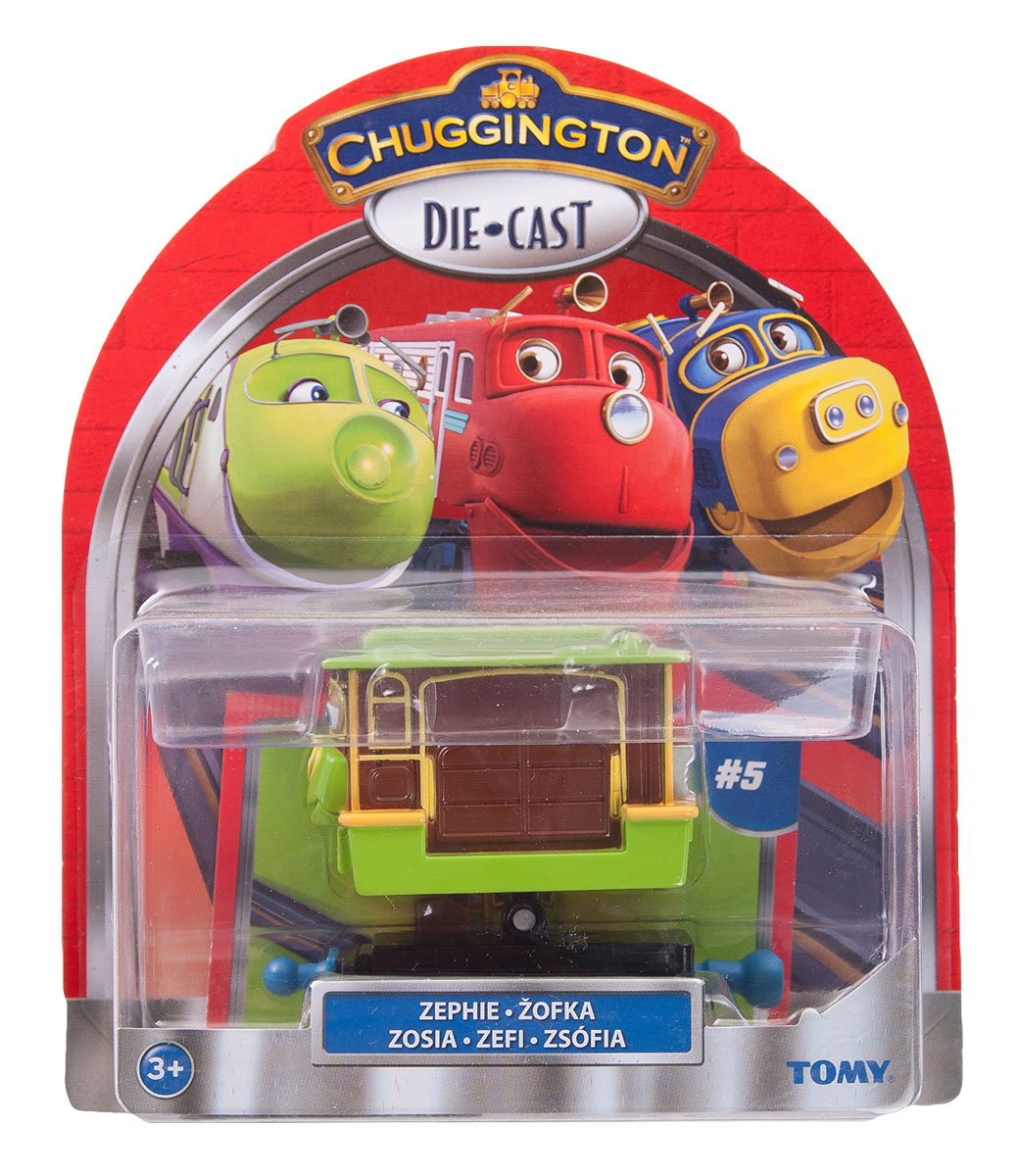 Chuggington Паровозик ЗефиLC54008 Chuggington Паровозик ЗефиLC54008Яркий паровозик Зефи несомненно, привлечет внимание вашего ребенка и не позволит ему скучать. Паровозик выполнен в виде забавного персонажа из мультфильма Chuggington. Зефи - молодой, но достаточно сильный паровозик для того, чтобы перевозить двоих людей. В отличие от других паровозиков, она может вращаться вокруг себя и перемещаться на своей платформе вверх и вниз. Она веселая и смешливая, неустанно удивляется всем происходящим вокруг чудесам. Она запросто может упасть в обморок от страха или набиться на комплимент. У нее есть глаза и носик, а так же очаровательная улыбка. На вагончике есть детализированные окошки, двери и люки. Впереди и сзади есть специальные элементы для крепления с другими вагончиками. Ваш ребенок будет часами играть с паровозиком, придумывая разные истории и проигрывая любимые моменты из мультфильма. Порадуйте его таким замечательным подарком! Чаггингтон - удивительный городок из мультфильма Веселые паровозики из ...