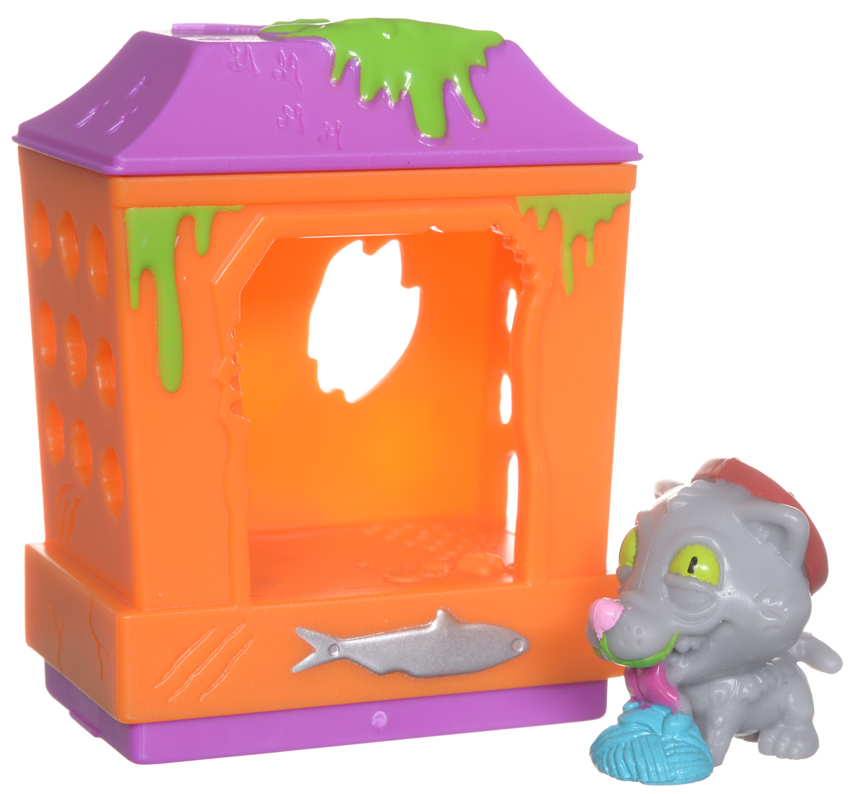 Ugglys Pet Shop Игровой набор Домик с фигуркой Cat Shack19411_cat shack Ugglys Pet Shop Игровой набор Домик с фигуркой Cat Shack19411_cat shackИгровой набор из серии Хулиганские животные состоит из домика со звуковыми эффектами и уникальной фигурки питомца, которую нельзя найти в других упаковках и наборах серии. Домик выполнен в ярких цветах и притягивает взгляд. Если внутри него поместить мини-фигурку животного и надавить на пол - будут раздаваться звуки. В ассортименте представлено 6 домиков, которые можно состыковать один с другим и построить большой зоомагазин с эксклюзивными животными. Такая удивительная игрушка обязательно понравится вашей малышке! Порадуйте ее таким замечательным подарком! Для работы требуются 2 батарейки типа LR44 (комплектуется демонстрационными).
