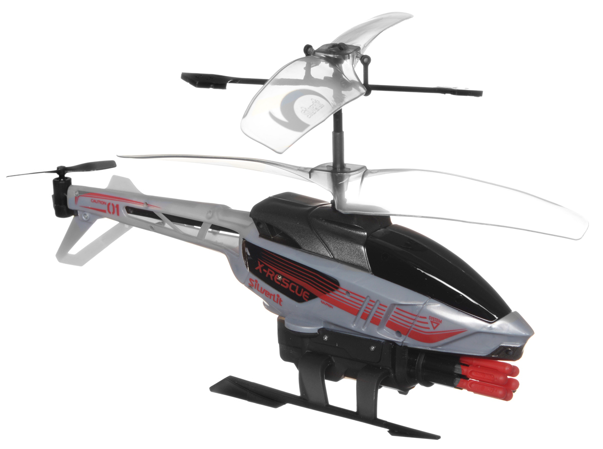 Silverlit Вертолет на радиоуправлении Heli Sniper цвет серый84514_серый Silverlit Вертолет на радиоуправлении Heli Sniper цвет серый84514_серыйВертолет на радиоуправлении Silverlit Heli Sniper с трехканальным цифровым управлением обязательно привлечет внимание вашего ребенка. Вертолет оснащен возможность точно управлять игрушкой во время полета. Он оснащен уникальной системой винта, которая способствует стабильному подъему. С игрушкой можно играть и на улице, если безветренная погода, и в закрытом помещении. У вертолета имеется контроль скорости, он может стрелять стрелами (8 штук в комплекте), во время стрельбы производится специальный световой эффект. Вертолет может летать вверх/вниз, вперед, вправо/влево. Зарядка аккумулятора осуществляется от пульта управления. Вертолет работает от встроенного аккумулятора (входит в комплект). Для работы пульта управления необходимо докупить 6 батареек напряжением 1,5V типа АА (в комплект не входят).