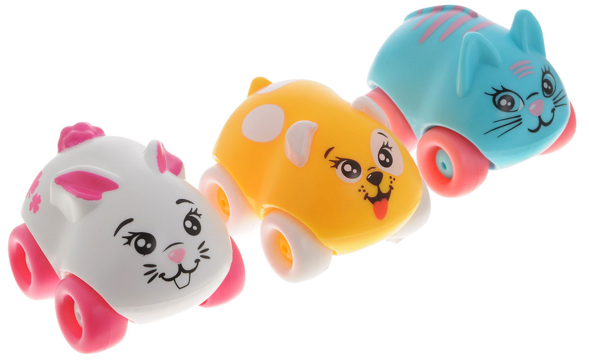 Smoby Набор машинок Animal Planet Кот Собачка Зайчик211350 Smoby Набор машинок Animal Planet Кот Собачка Зайчик211350Набор машинок Smoby Animal Planet привлечет внимание вашего ребенка и не позволит ему скучать. Набор состоит из трех забавных машинок, выполненных в виде зверюшек - котика, собачки и зайчика. Колесики машинок вращаются. Игрушки выполнены из прочного пластика и не имеют острых граней, что делает их безопасными для игры. Игры с такими машинками развивают концентрацию внимания, координацию движений, мелкую и крупную моторику, цветовое восприятие и воображение. Малыш будет часами играть с этим набором, придумывая разные истории. Порадуйте своего ребенка таким замечательным подарком!