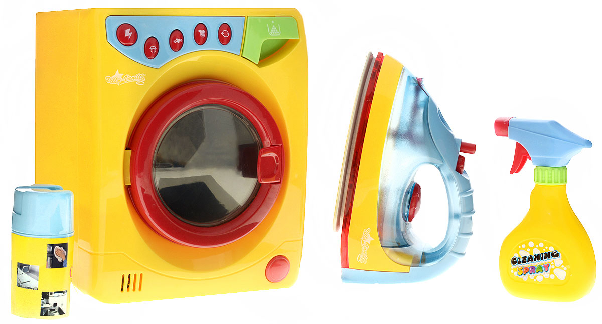 Playgo Игровой набор Стиральная машина с утюгомPlay 3256 Playgo Игровой набор Стиральная машина с утюгомPlay 3256Игровой набор Playgo Стиральная машина с утюгом непременно понравится вашему ребенку и не позволит ему скучать. В комплект входит стиральная машина, утюг и 2 спрея для влажной уборки. Все элементы набора изготовлены из прочного безопасного пластика. Утюг имеет подсветку, вращающийся диск для выбора режимов и вида ткани, а также кнопку для распыления воды. Стиральная машина имеет 5 кнопок: •кнопка с молнией (ON/OFF) - кнопка включения/выключения машины; •кнопка с душем - залив воды в машинку; •кнопка с футболкой и стрелочками - режим стирки; •кнопка с футболкой и воздухом - сушка; •кнопка со стрелочками - полный цикл стирки. Справа имеется открывающийся отсек для стирального порошка. Стиральная машинка работает только при закрытой дверце. При работе машинки барабан вращается. Такая игрушка поможет ребенку развить звуковое восприятие, мелкую моторику рук и координацию движений, а также станет важным элементом сюжетно-ролевых игр...