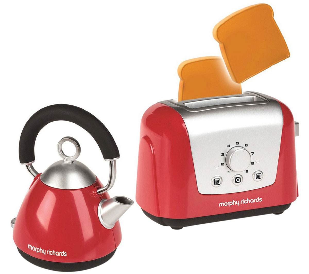Casdon Игровой набор для завтрака Morphy Richards 4 предмета651 Casdon Игровой набор для завтрака Morphy Richards 4 предмета651Набор для завтрака Casdon Morphy Richards несомненно привлечет внимание вашей малышки и не позволит ей скучать. Набор включает в себя чайник с крышкой и ручкой, тостер и два муляжа кусочков хлеба. Чайник снабжен указателем уровня воды, а тостер имеет таймер. Элементы набора вплоть до мельчайших деталей повторяют настоящую бытовую технику. С таким набором все игрушки вашего ребенка будут сытыми и довольными. Порадуйте его таким замечательным подарком!