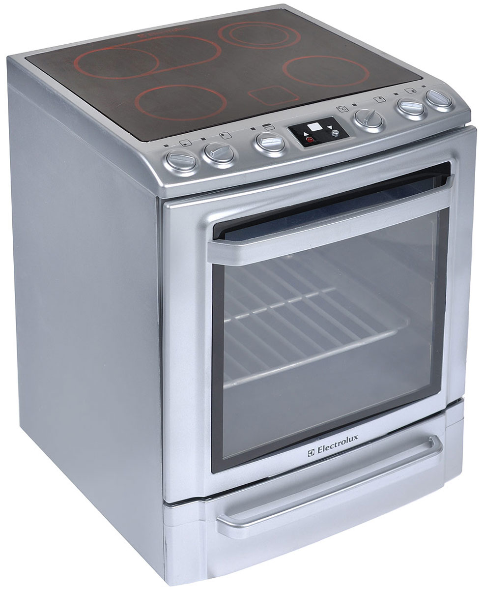 Klein Игрушка Плита Electrolux, цвет: серебристый9477 Klein Игрушка Плита Electrolux, цвет: серебристый9477Если ваш ребенок любит помогать маме на кухне, играть с посудой, варить и жарить, но вам приходится ограничивать его в игре с бьющимися предметами кухонной утвари, то эта плита создана специально для юного поваренка. Игрушка Klein Плита Electrolux является уменьшенной копией электрической кухонной плиты Electrolux. Она оснащена четырьмя варочными поверхностями, выдвижной решеткой, открывающейся духовкой и выдвигающимся нижним отсеком. На панели расположены лампочка, кнопка для включения плиты и шесть ручек, две из которых поворачиваются со звуком трещотки. При включении плиты подсвечиваются варочные поверхности и лампочка на панели, а из духовки раздаются характерные звуки работающей плиты. С такой плитой ваш ребенок сможет устроить для своих игрушек удивительный обед. Порадуйте его таким замечательным подарком! Необходимо докупить 3 батарейки напряжением 1,5V типа АА (не входят в комплект).