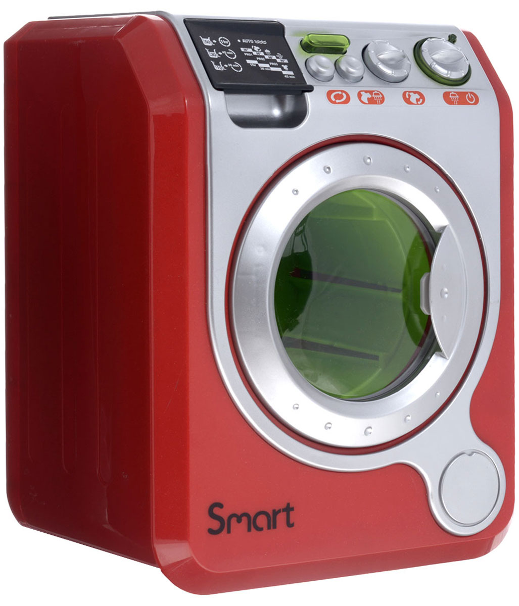 HTI Стиральная машина Smart1680602.00 HTI Стиральная машина Smart1680602.00Стиральная машина HTI Smart привлечет внимание вашего малыша и не позволит ему скучать. Машинка выполнена из безопасного пластика красного и серебристого цветов и оснащена звуковыми и световыми эффектами. На ее корпусе расположены две кнопки, две поворачивающиеся ручки и лампочка. Машина оснащена открывающейся дверцей и светящимся барабаном. Можно начинать стирку - для этого необходимо загрузить одежду в барабан машинки, заполнить контейнер для порошка и выбрать нужный режим стирки. Нажатия кнопок и поворачивание ручек сопровождают реалистичные звуки, имитирующие работу настоящей машинки, при этом мигает лампочка на ее корпусе. Игра развивает воображение вашего ребенка, повышает способность мыслить, создавать новые образы и фантазировать, способствует развитию социальных навыков, побуждает ребенка исследовать и понимать окружающий мир. Рекомендуется докупить 3 батарейки напряжением 1,5V типа AA (товар комплектуется демонстрационными).