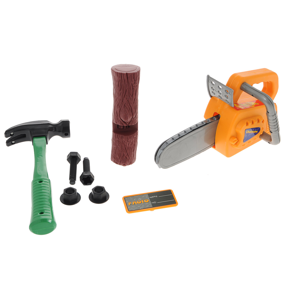 ABtoys Игровой набор Помогаю папе PT-00070(WK-9746)PT-00070(WK-9746) ABtoys Игровой набор Помогаю папе PT-00070(WK-9746)PT-00070(WK-9746)Набор инструментов Помогаю папе отлично подойдет для игр ребенка дома и на свежем воздухе. Он выполнен из прочного пластика и включает молоток, 2 гайки, 2 шурупа, пилу, элемент в виде полена и значок с клипсой. Цепь пилы приходит в движение при нажатии кнопки на ручке. Полена имеет углубление с вращающимся колесиком. Для удобства переноски набор аккуратно упакован в удобный пластиковый чемоданчик с ручкой. Ребенок сможет часами играть с этими игрушечными инструментами, подражая папе. Порадуйте его таким замечательным подарком!