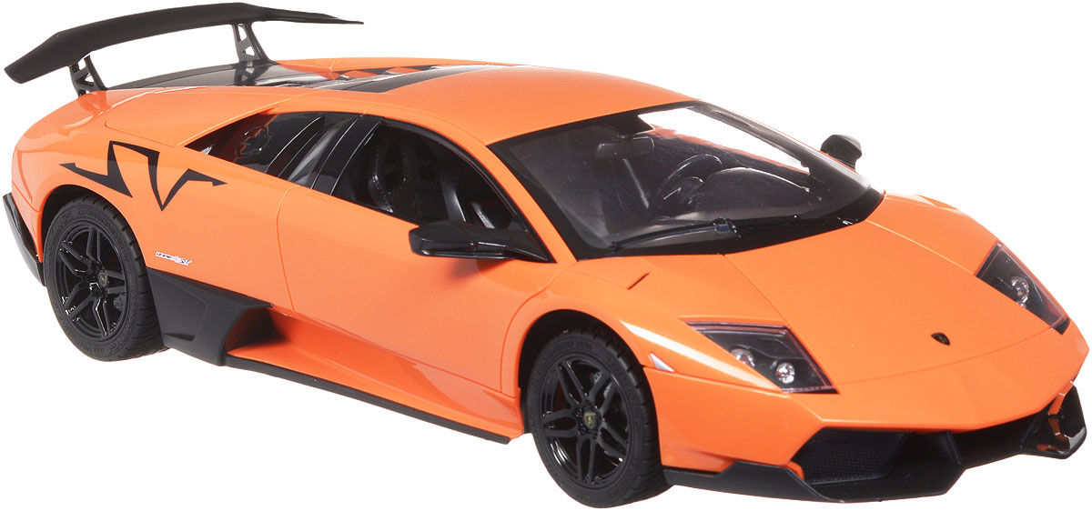 TopGear Радиоуправляемая модель Lamborghini Murcielago LP 670-4 цвет оранжевыйТ56682_оранжевый TopGear Радиоуправляемая модель Lamborghini Murcielago LP 670-4 цвет оранжевыйТ56682_оранжевыйВсе мальчишки любят мощные крутые тачки! Особенно если это дорогие машины известной марки, которые, проезжая по улице, обращают на себя восторженные взгляды пешеходов. Радиоуправляемая модель TopGear Lamborghini Murcielago LP 670-4 - это детальная копия существующего автомобиля в масштабе 1:14. Машинка изготовлена из прочного легкого пластика, колеса прорезинены. При движении передние и задние фары машины светятся. При помощи пульта управления автомобиль может перемещаться вперед, дает задний ход, поворачивает влево и вправо, останавливается. Встроенные амортизаторы обеспечивают комфортное движение. В комплект входит машинка, пульт управления, зарядное устройство (время зарядки составляет 4-5 часов), аккумулятор. Автомобиль отличается потрясающей маневренностью и динамикой. Ваш ребенок часами будет играть с моделью, устраивая захватывающие гонки. Машина работает от аккумулятора 500 mAh напряжением 6V (входит в комплект). Пульт управления работает...
