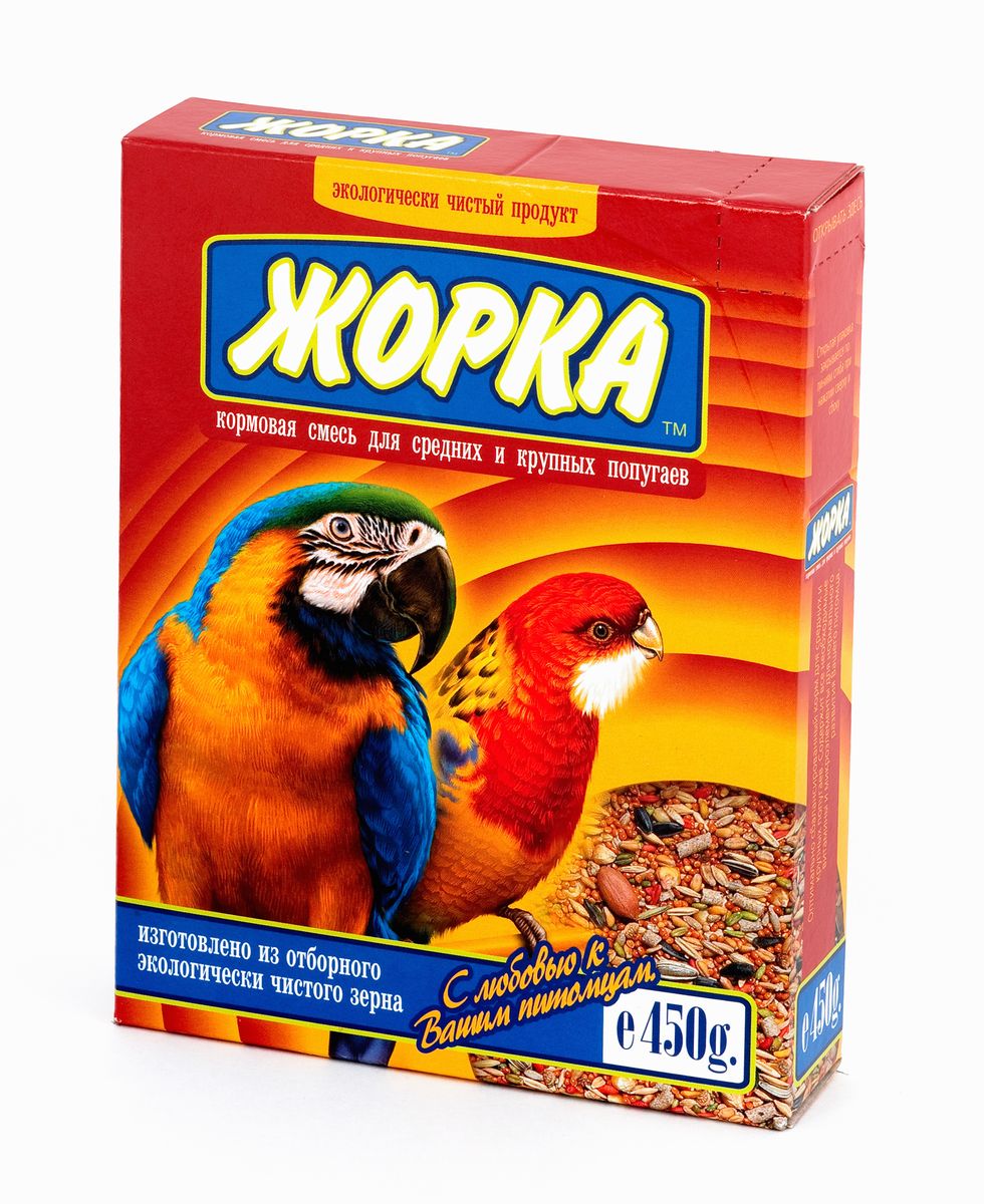 Корм для крупных и средних попугаев Жорка, 450 г136 Корм для крупных и средних попугаев Жорка, 450 г136Корм для крупных и средних попугаев Жорка - это полноценный корм для вашего питомца, состоящий из отборных семян и зерен. Содержит все необходимые витамины и микроэлементы для нормального развития волнистого попугайчика. Ингредиенты: пшеница, овес, просо, семя подсолнечника, изюм, тыквенное семя, сухие овощи и фрукты, шиповник, арахис, гранулы кукурузные. Суточная норма составляет 2 столовые ложки на одну птицу. Товар сертифицирован.