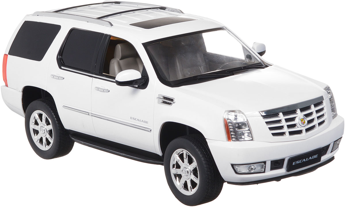 Rastar Радиоуправляемая модель Cadillac Escalade цвет белый28400_белый Rastar Радиоуправляемая модель Cadillac Escalade цвет белый28400_белыйРадиоуправляемая модель Rastar Cadillac Escalade станет отличным подарком любому мальчику! Все дети хотят иметь в наборе своих игрушек ослепительные, невероятные и крутые автомобили на радиоуправлении. Тем более, если это автомобиль известной марки с проработкой всех деталей, удивляющий приятным качеством и видом. Одной из таких моделей является автомобиль на радиоуправлении Rastar Cadillac Escalade. Это точная копия настоящего авто в масштабе 1:14. Возможные движения: вперед, назад, вправо, влево, остановка. Имеются световые эффекты. Пульт управления работает на частоте 27 MHz. Для работы игрушки необходимы 5 батареек типа АА (не входят в комплект). Для работы пульта управления необходима 1 батарейка 9V типа Крона (не входит в комплект).