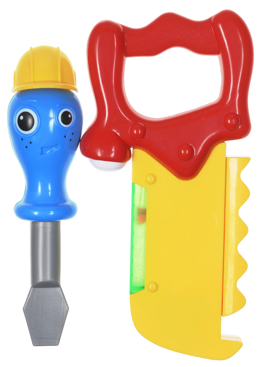 1TOY Игровой набор Профи-малыш цвет голубой желтый красныйТ55986_голубая отвертка желто/красная пила 1TOY Игровой набор Профи-малыш цвет голубой желтый красныйТ55986_голубая отвертка желто/красная пилаИгровой набор 1TOY Профи-малыш состоит из реалистичных инструментов для любой работы. В наборе: пила и отвертка. Работа с пилой сопровождается световыми и звуковыми эффектами. Все составляющие набора изготовлены из безопасного качественного пластика. С помощью игрового набора с инструментами ребенок сможет обучиться быть более самостоятельным и хозяйственным. Играя в сюжетно-ролевые игры, у него развивается логическое мышление, координация движений и внимательность. Для работы игрушки необходимы 2 батарейки типа АG13 (товар комплектуется демонстрационными).