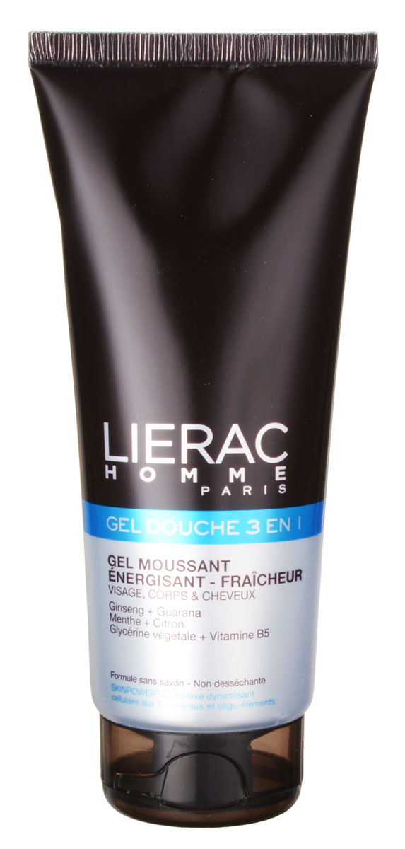 Lierac Гель для душа 3 в 1 линии LIERAC HOMME 200 млL1275 Lierac Гель для душа 3 в 1 линии LIERAC HOMME 200 млL1275Идеальный помощник для начала нового дня. Гель для душа 3 в 1 обогащен растительными экстрактами (лимон, мята, женьшень и гуарана), витаминами и минералами. Увлажняет кожу, оставляет чувство свежести и придает заряд бодрости на весь день.Волосы преобретают здоровый блеск. Подходит для ухода за лицом, телом и волосами.