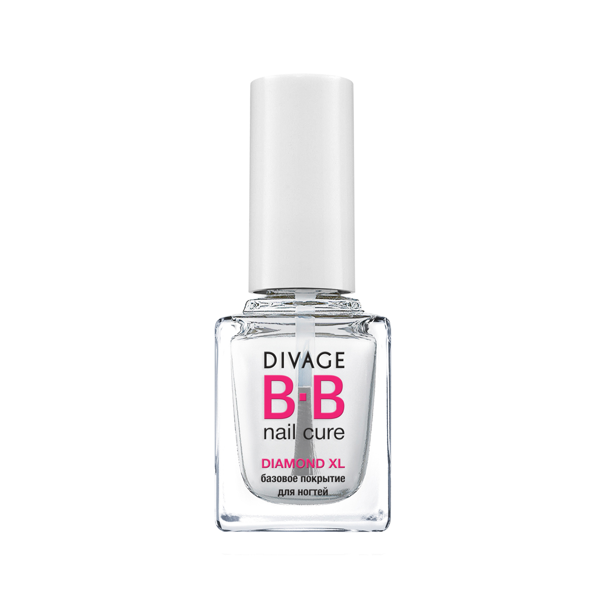 DIVAGE BB NAIL CURE Базовое покрытие для ногтей DIAMOND XL, 12 мл002586 DIVAGE BB NAIL CURE Базовое покрытие для ногтей DIAMOND XL, 12 мл002586Базовое покрытие для ногтей Divage BB Diamond XL обеспечивает стойкое покрытие лака. Подходит для маникюра и педикюра. Предохраняет лаковое покрытие от растрескивания, скалывания и отслаивания. Обладает эффектом быстрой сушки лака. Позволяет ежедневно обновлять маникюр и педикюр.