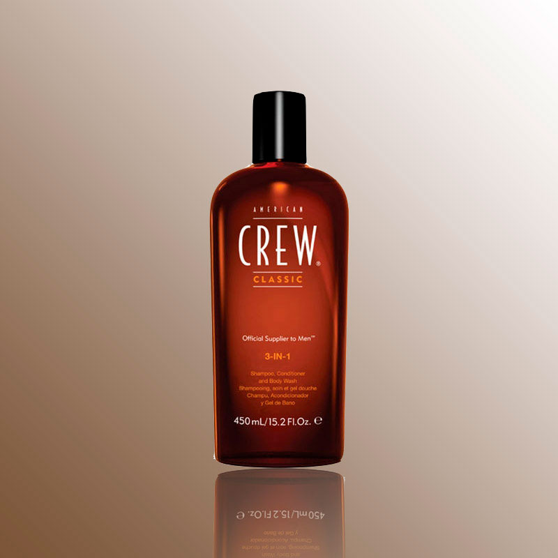 American Crew Средство 3 в 1 Шампунь, Кондиционер и Гель для душа Classic 3-in-1 Shampoo, Conditioner and Body Wash 450 мл7204481000 American Crew Средство 3 в 1 Шампунь, Кондиционер и Гель для душа Classic 3-in-1 Shampoo, Conditioner and Body Wash 450 мл7204481000Удобное средство, объединяющее шампунь, кондиционер и гель для тела. Он сочетает в себе универсальность, полезные ингредиенты и классический аромат American Crew. С его помощью можно избавиться от излишков жира и грязи как на голове, так и на теле. Нежно очищая, он тонизирует кожу головы, увлажняет волосы. Волосы меньше путаются.