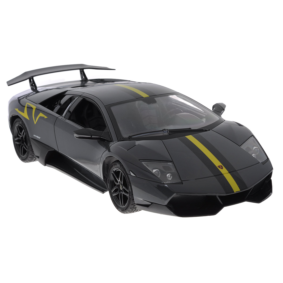 TopGear Радиоуправляемая модель Lamborghini Murcielago LP 670-4 цвет темно-серыйТ56682_серый TopGear Радиоуправляемая модель Lamborghini Murcielago LP 670-4 цвет темно-серыйТ56682_серыйРадиоуправляемая модель TopGear Lamborghini Murcielago LP 670-4 привлечет внимание не только ребенка, но и взрослого и станет отличным подарком любителю гонок. Машинка является точной уменьшенной копией автомобиля в масштабе 1:14. Машинка изготовлена из прочного легкого пластика, шины выполнены из мягкой резины. Фары машины светятся. Машинка при помощи пульта управления может перемещаться вперед, дает задний ход, поворачивает влево и вправо, останавливается. В комплект входит машинка, пульт управления, блок питания, аккумулятор и 2 батарейки типа AA 1,5V Ваш ребенок часами будет играть с моделью, придумывая различные истории и устраивая соревнования. Порадуйте его таким замечательным подарком! УВАЖАЕМЫЕ КЛИЕНТЫ! Обращаем ваше внимание на тот факт, что для работы игрушки рекомендуется докупить 2 батарейки типа АА 1,5V для пульта управления (в комплект входят демонстрационные).