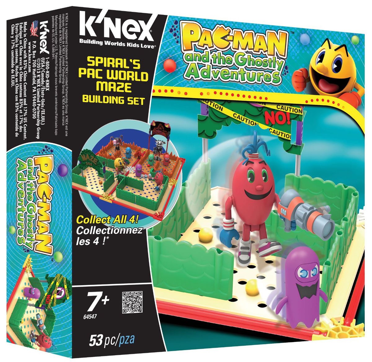 Knex Конструктор Spirals Pac World Maze64819/521/522/523/547 Knex Конструктор Spirals Pac World Maze64819/521/522/523/547Конструктор Knex Spirals Pac World Maze обязательно понравится вашему малышу. Из элементов конструктора можно построить лабиринт из мультфильма Pac Man and the Ghostly Adventures, после чего можно будет охотиться в нем на злых призраков. Чтобы играть было еще интереснее, можно собрать и объединить все четыре набора, чтобы создать гигантский лабиринт и воссоздать некоторые из самых удивительных батальных сцен мультфильма! Все элементы конструктора выполнены из прочного безопасного пластика. Игра с конструктором поможет развить конструкционное мышление. Также, обыгрывая с забавными человечками различные ситуации, малыш сможет развить логику, мелкую моторику ручек и тактильное восприятие. Порадуйте своего ребенка таким замечательным подарком!