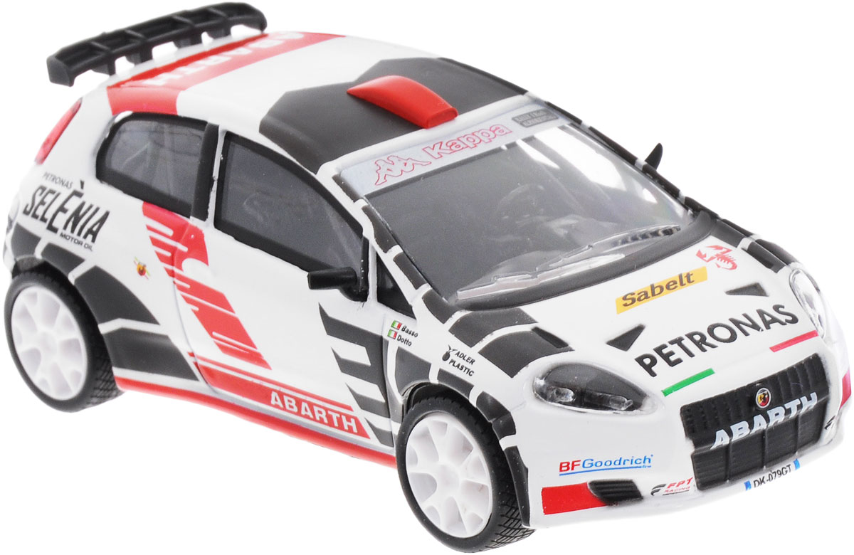 Bburago Модель автомобиля Abarth Grande Punto S200018-38110_белый, красный, черный Bburago Модель автомобиля Abarth Grande Punto S200018-38110_белый, красный, черныйКоллекционная модель автомобиля Bburago Abarth Grande Punto S2000 будет отличным подарком как ребенку, так и взрослому коллекционеру. Благодаря броской внешности, а также великолепной точности, с которой создатели этой модели масштабом 1:43 передали внешний вид настоящего автомобиля, машинка станет подлинным украшением любой коллекции авто. Машинка будет долго служить своему владельцу благодаря металлическому корпусу с элементами из пластика. Модель автомобиля Bburago Abarth Grande Punto S2000 обязательно понравится вашему ребенку и станет достойным экспонатом любой коллекции.