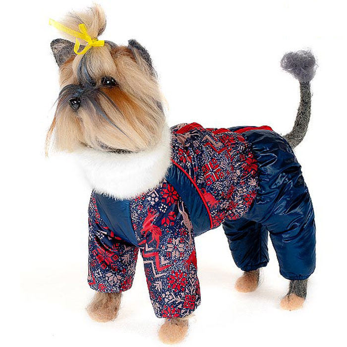 Комбинезон для собак Happy Puppy Скандинавия, зимний, для мальчика, цвет: темно-синий, красный. Размер 1 (S)HP-150019-1 Комбинезон для собак Happy Puppy Скандинавия, зимний, для мальчика, цвет: темно-синий, красный. Размер 1 (S)HP-150019-1Зимний комбинезон для собак Happy Puppy Скандинавия отлично подойдет для прогулок в зимнее время года. Комбинезон изготовлен из полиэстера, защищающего от ветра и снега, а на подкладке используется искусственный мех, который обеспечивает отличный воздухообмен. Комбинезон застегивается на молнию, благодаря чему его легко надевать и снимать. Высокий ворот изделия выполнен из искусственного меха. Низ рукавов и брючин оснащен внутренними резинками, которые мягко обхватывают лапки, не позволяя просачиваться холодному воздуху. На пояснице комбинезон затягивается на шнурок-кулиску. Благодаря такому комбинезону простуда не грозит вашему питомцу и он сможет испытать не сравнимое удовольствие от снежных игр и забав.