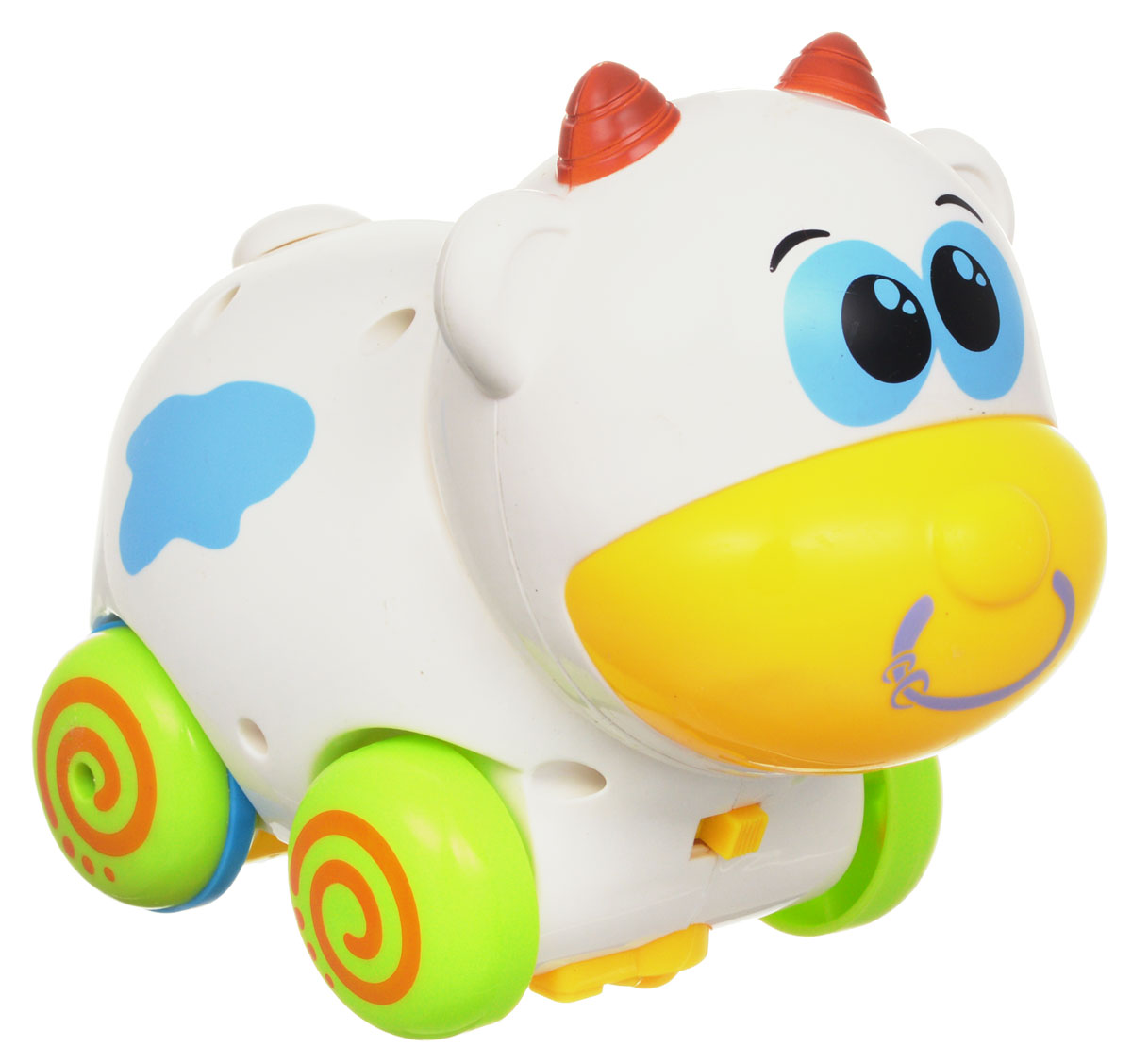Mioshi Игрушка на радиоуправлении Зверята БычокMAC1210-001 Mioshi Игрушка на радиоуправлении Зверята БычокMAC1210-001Игрушка на радиоуправлении Mioshi Бычок из серии Зверята непременно понравится вашему малышу. Выполненная из прочного безопасного пластика, игрушка надолго займет внимание малыша. При помощи простейшего дистанционного пульта управления, выполненного в форме бабочки, бычок может двигаться вперёд и назад, качать головой и вилять хвостиком. Игра с ним подарит много радости благодаря забавным звуковым эффектам. Радиоуправляемые игрушки развивают моторику ребенка, его логику, координацию движений и пространственное мышление. Порадуйте своего малыша таким замечательным подарком! Для работы игрушки необходимо докупить 3 батарейки типа ААА (не входят в комплект). Для работы пульта управления необходимо докупить 2 батарейки типа АА (не входят в комплект).