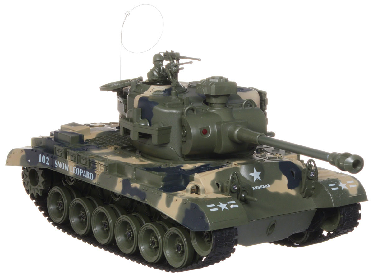 Balbi Танк на радиоуправлении Snow LeopardFMT-1601-H Balbi Танк на радиоуправлении Snow LeopardFMT-1601-HРадиоуправляемый танк Balbi Snow Leopard понравится не только малышам, но и взрослым любителям военной техники. Игрушка, выполненная из безопасного прочного пластика с элементами из металла, досконально воспроизводит легендарную модель танка Snow Leopard в масштабе 1/16. В комплект входят также 2 навесных пулемета и фигурка командира. Танк может двигаться вправо, влево, вперед и назад, а также вращаться на месте и преодолевать подъемы под углом 45 градусов. Башня танка может вращаться направо и налево на 280 градусов, а регулируемая пушка опускается и поднимается. Пневматическая пушка с улучшенной баллистической системой стреляет пластиковыми пульками, которые также входят в комплект. При каждом выстреле пушка имитирует отдачу. Предусмотрена возможность управления движением танка и башней одновременно. Реалистичные световые и звуковые эффекты при стрельбе позволяют еще глубже окунуться в атмосферу настоящего танкового боя. Радиоуправляемые игрушки развивают...