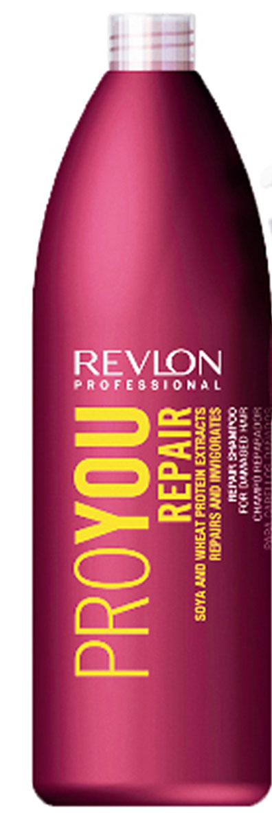 Revlon Professional Pro You Шампунь для волос восстанавливающий Repair Shampoo 1000 мл7203156000 Revlon Professional Pro You Шампунь для волос восстанавливающий Repair Shampoo 1000 мл7203156000Восстанавливающий шампунь для поврежденных волос Pro You Repair вернет Вашим волосам послушность и блеск, мягкость и силу! В состав шампуня входят питательные вещества и компоненты, оздоравливающие и укрепляющие Ваши волосы: Экстракт сои – стимулирует производство эластина и коллагена, обладает эффектом быстрого впитывания и ассимиляции. Ваши волосы становятся прочными и эластичными! Пшеничный белок –создает на поверхности волос защитный слой, восстанавливает кутикулу и препятствует обезвоживанию волос.